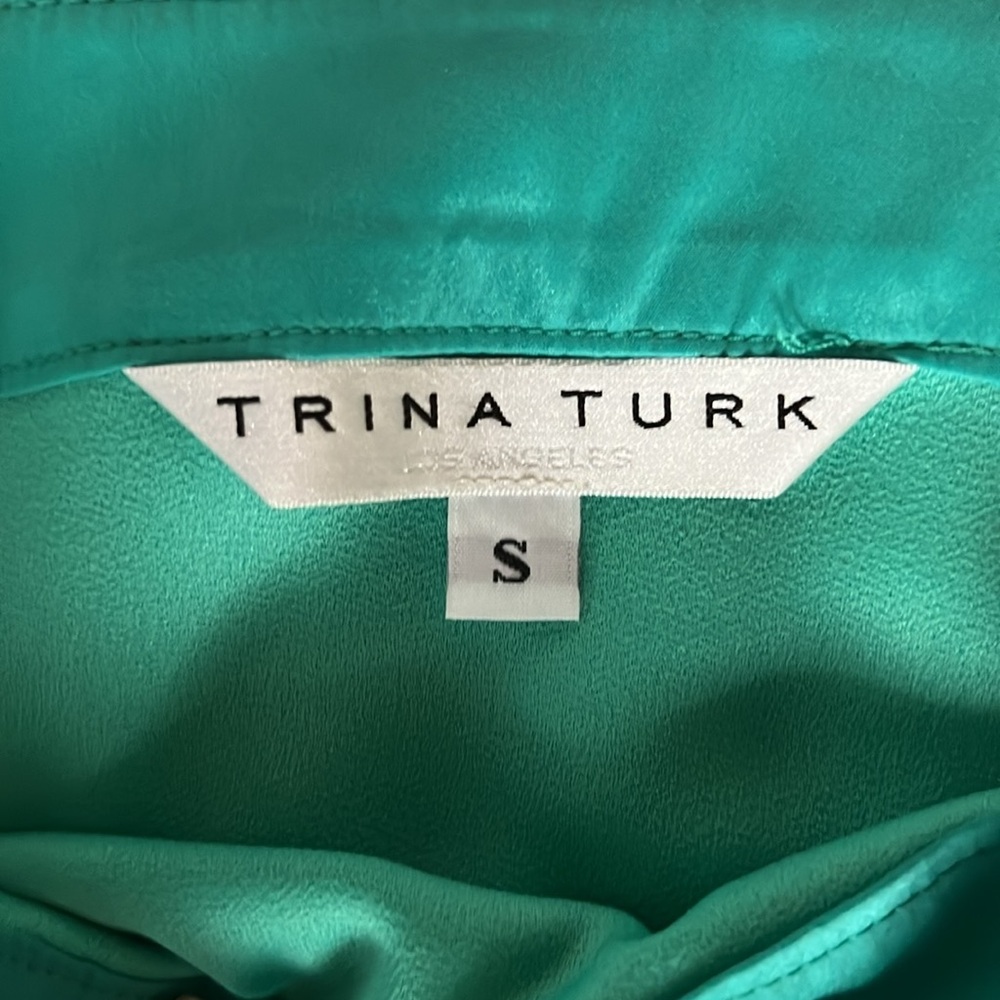 Trina Turk Green Blue Tank Blouse Sz S - Picture 5 of 9